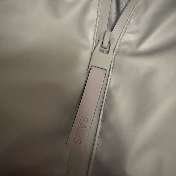 Rains Waterproof Hooded Rain Jacket Gray Lightweight Minimalist - Picture 4 of 6